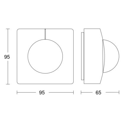 Steinel 058296 - Сензор за движение IS 345 MX Highbay V3 KNX IP54 квадратен бял