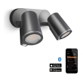 STEINEL 058654 - LED Екстериорен аплик със сензор SPOT DUO 2xGU10/7,5W/230V IP44