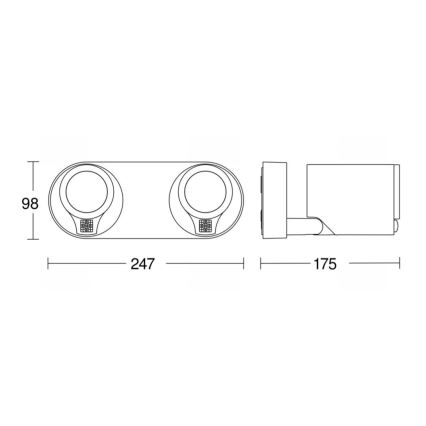 STEINEL 058654 - LED Екстериорен аплик със сензор SPOT DUO 2xGU10/7,5W/230V IP44