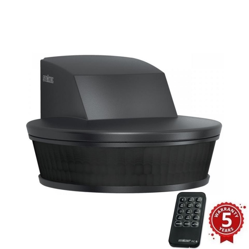 Steinel 059583 - Сензор за движение SensIQ S IP54 черен + дистанционно управление