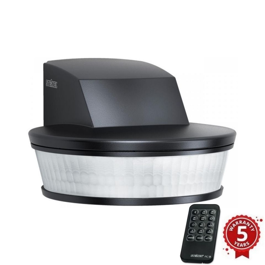 Steinel 059606 - Сензор за движение SensIQ S IP54 черен + дистанционно