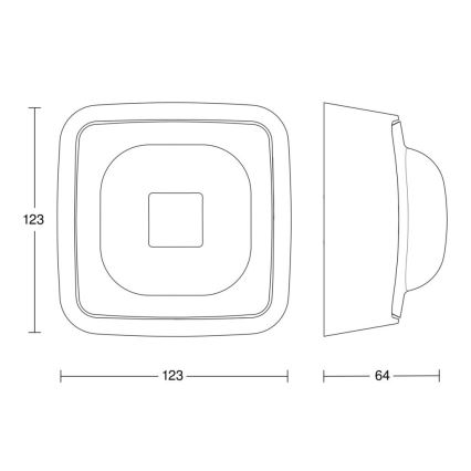Steinel 064341 - Детектор за присъствие IR Quattro HD-2 24м COM2 IP54 бял
