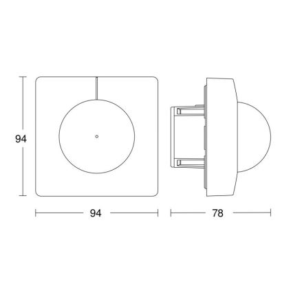 Steinel 068530 - Сензор за движение IS 3360 40м COM1 квадратен черен