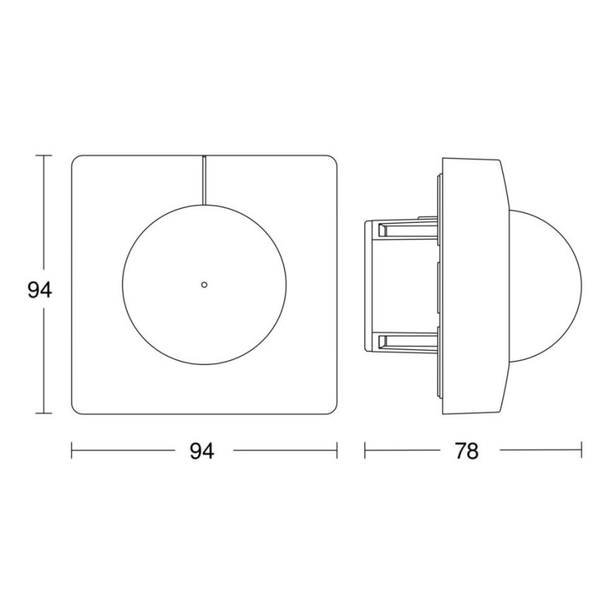 Steinel 068578 - Сензор за движение IS 3360 40м V3 KNX квадратен черен