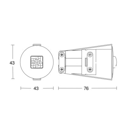 Steinel 068639 - Детектор за присъствие IR Quattro MICRO 6м COM1 IP65 черен