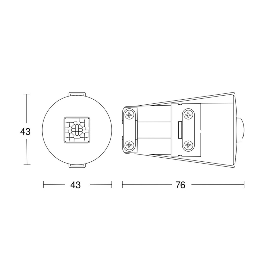 Steinel 068639 - Детектор за присъствие IR Quattro MICRO 6м COM1 IP65 черен
