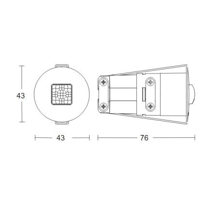 Steinel 068646 - Детектор за присъствие IR Quattro MICRO 6м KNX IP65 кръгъл черен