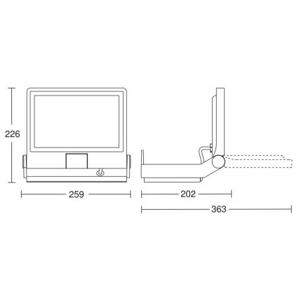 Steinel 069544 - LED Прожектор XLED PRO ONE Plus LED/33,1W/230V 3000K IP44 антрацит