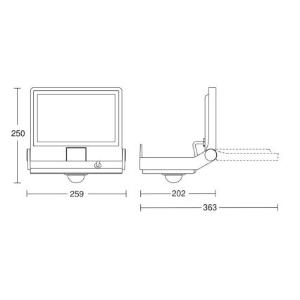 Steinel 069551 - LED Прожектор със сензор XLED PRO ONE Plus S LED/33,8W/230V IP44 3000K антрацит + дистанционно управление