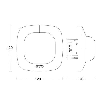 Steinel 079390 - Детектор за присъствие IR Quattro 8м V3 KNX бял
