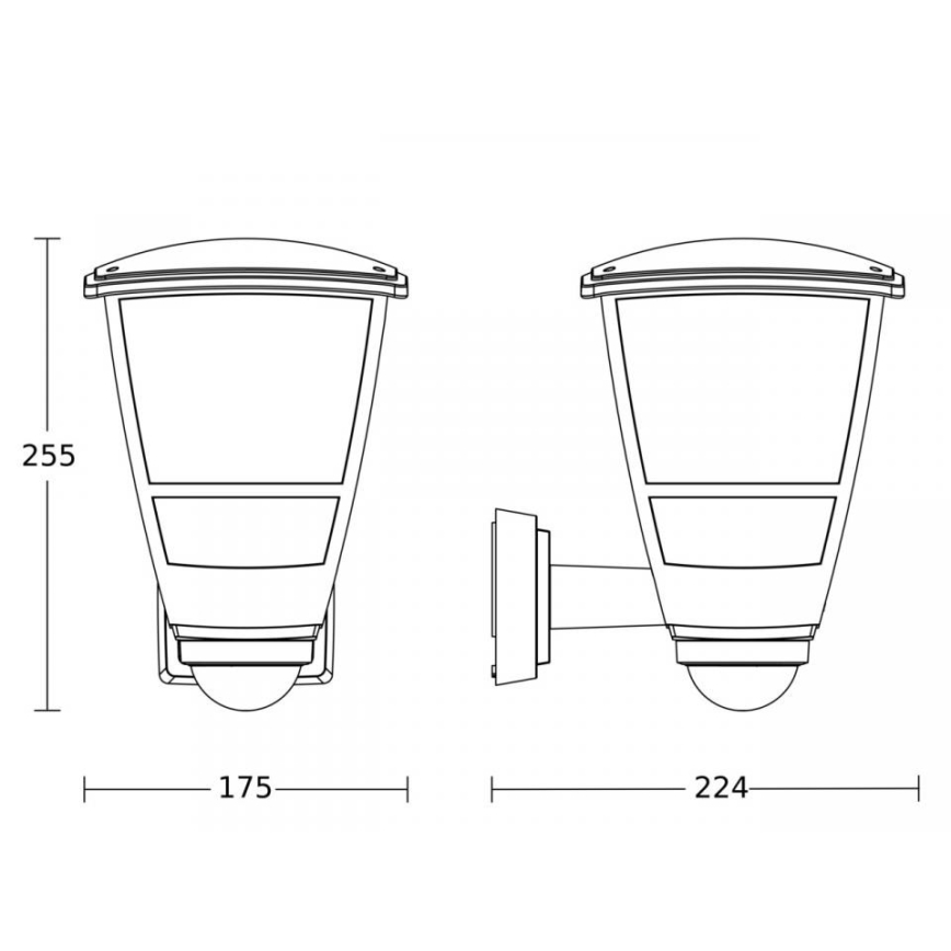 Steinel 084769 - Екстериорен аплик със сензор L10S 1xE27/15W/230V IP44