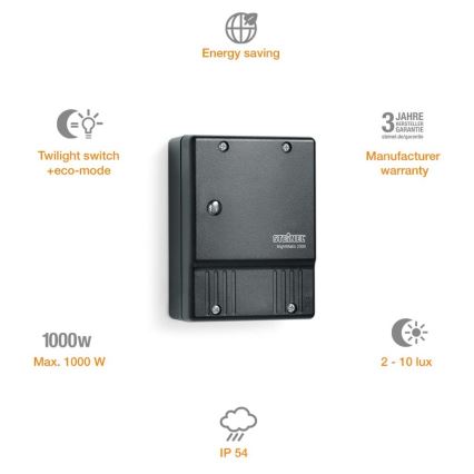 STEINEL 550318 - Сензор за здрач NightMatic 2000 черен IP54