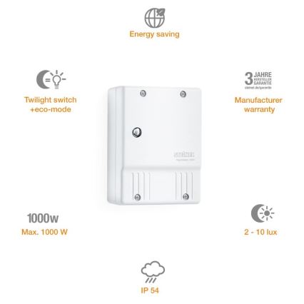STEINEL 550417 - Сензор за здрач NightMatic 2000 бял IP54