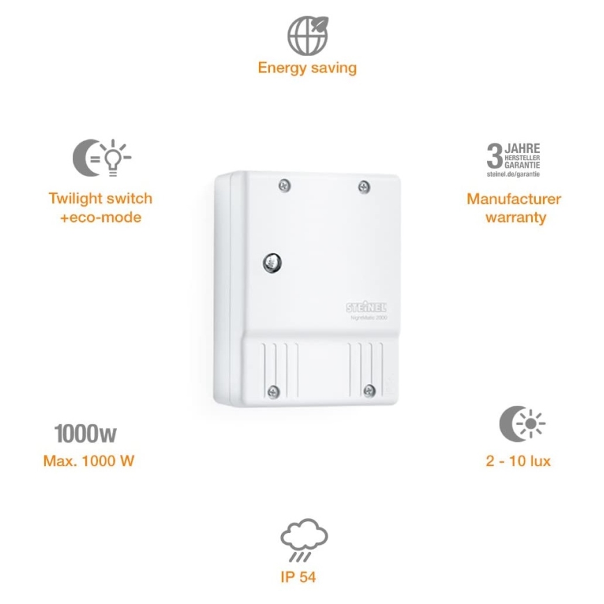 STEINEL 550417 - Сензор за здрач NightMatic 2000 бял IP54