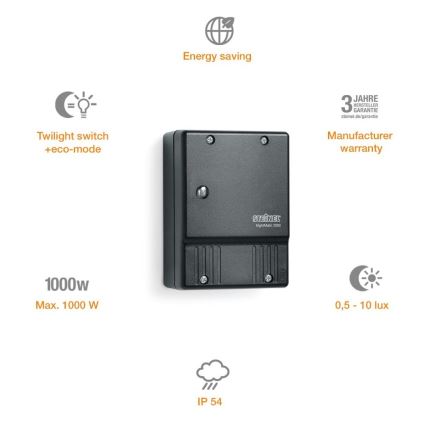 STEINEL 550516 - Сензор за здрач NightMatic 3000 Vario черен IP54