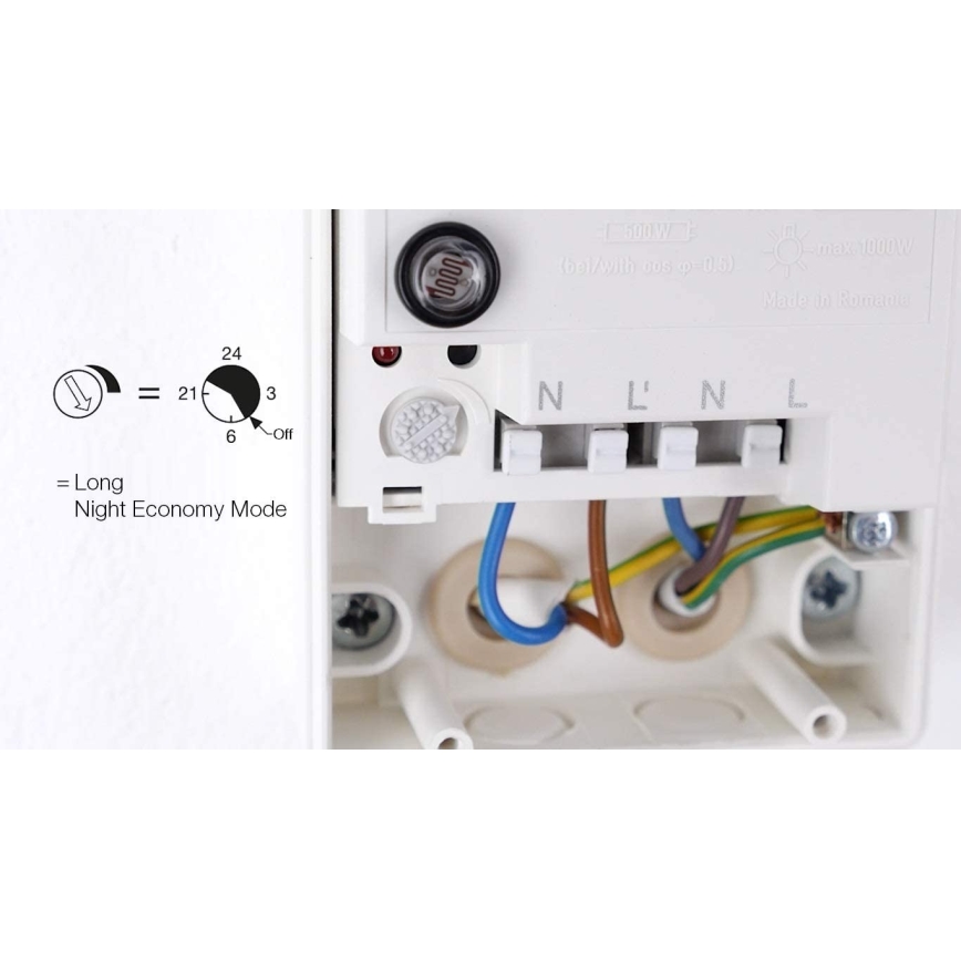 STEINEL 550615 - Сензор за здрач NightMatic 3000 Vario бял IP54