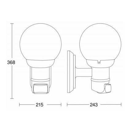 STEINEL 634315 - L 560 S Екстериорен аплик със сензор IP44 бял
