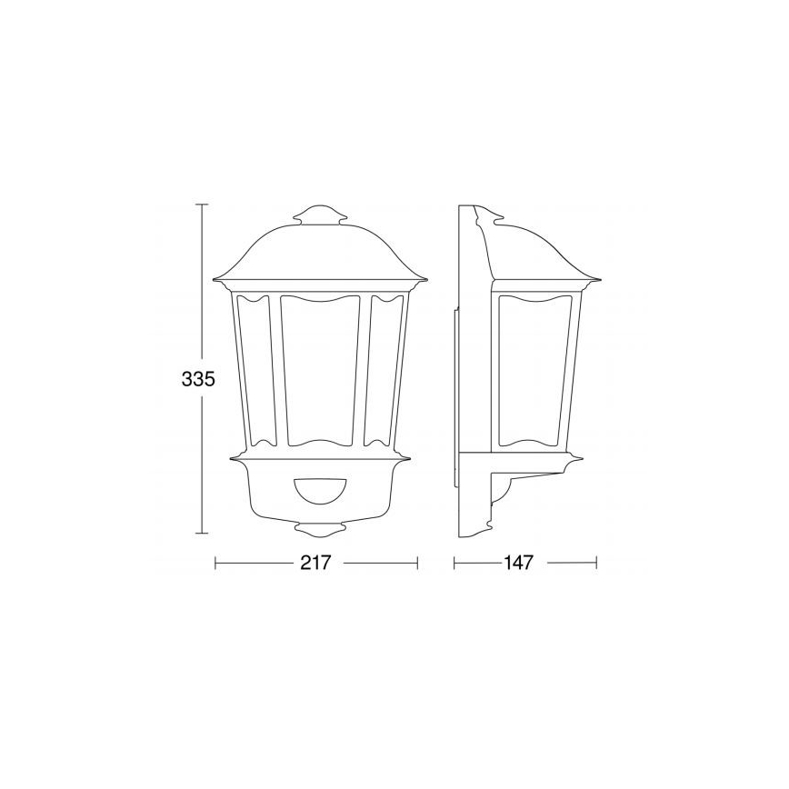 Steinel 644413 - Екстериорен аплик със сензор L 190 S 1xE27/100W/230V IP44