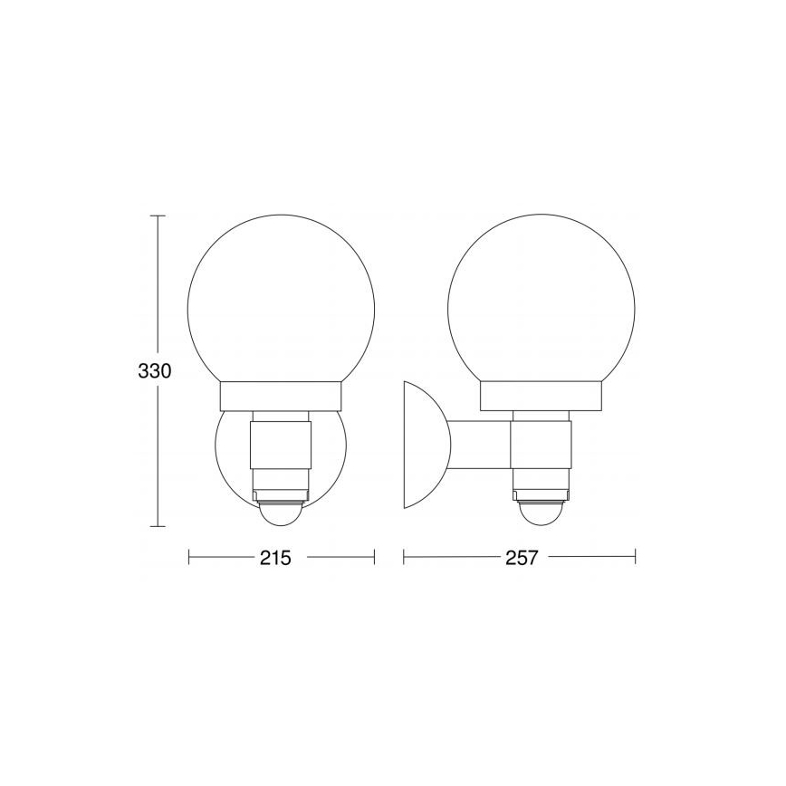 Steinel 657413 - Екстериорен аплик със сензор L 115 S 1xE27/60W/230V IP44