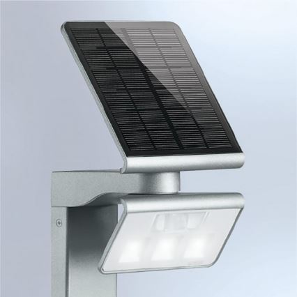 STEINEL 671211 - Соларен сензор LED прожектор XSolar GL-S 0,5W/LED сребрист IP44 2500 mAh