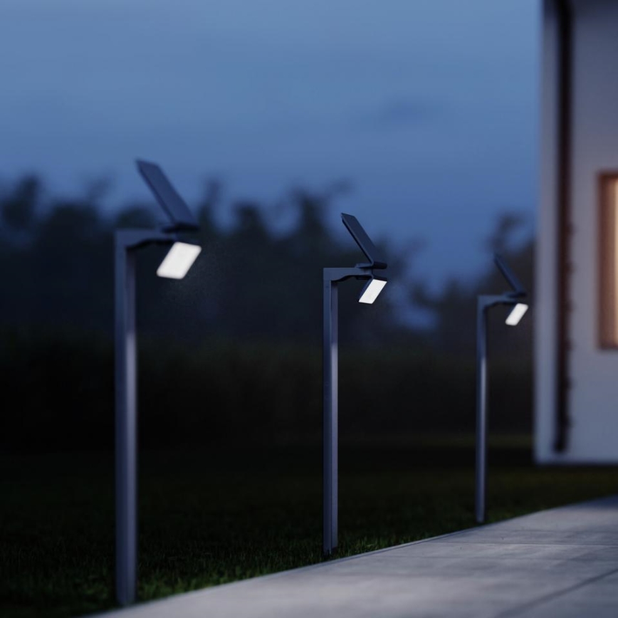 STEINEL 671211 - Соларен сензор LED прожектор XSolar GL-S 0,5W/LED сребрист IP44 2500 mAh
