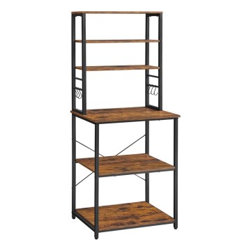 Стелаж MARGE, кафяв/черен