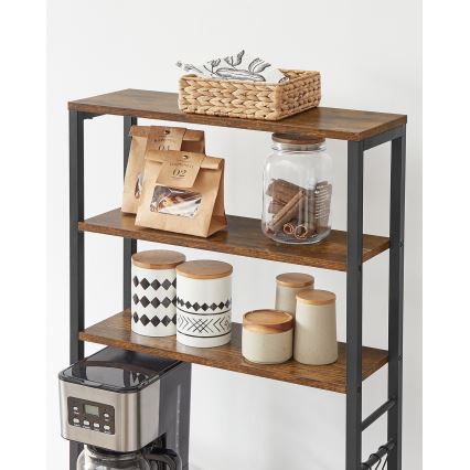 Стелаж MARGE, кафяв/черен