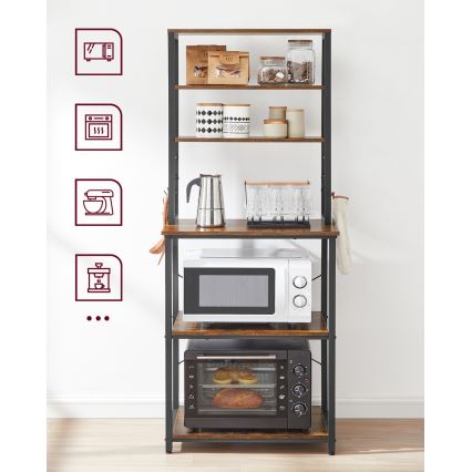 Стелаж MARGE, кафяв/черен