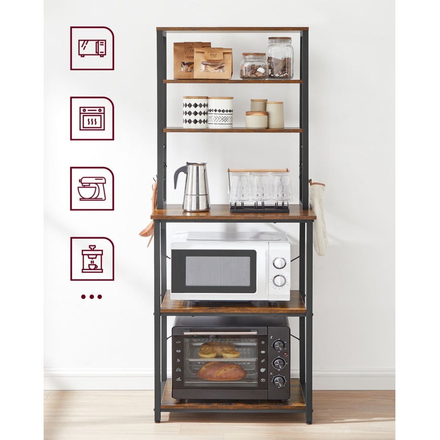 Стелаж MARGE, кафяв/черен