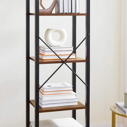 Стелаж NAVARO 40x179x30 см кафяв/черен