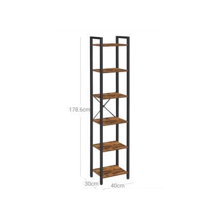 Стелаж NAVARO 40x179x30 см кафяв/черен