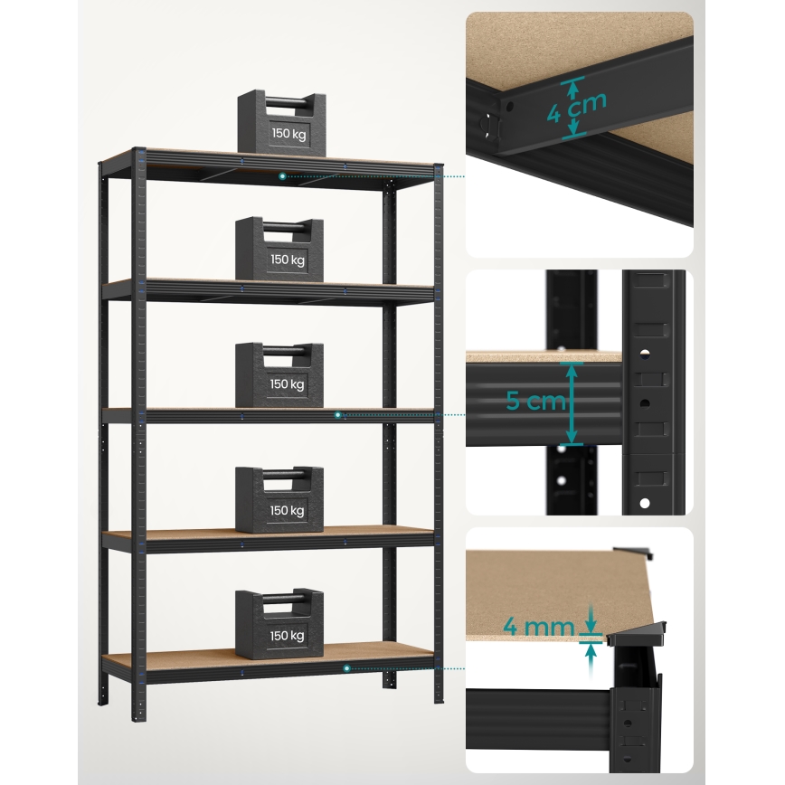 Стелаж ORDIFY, черен