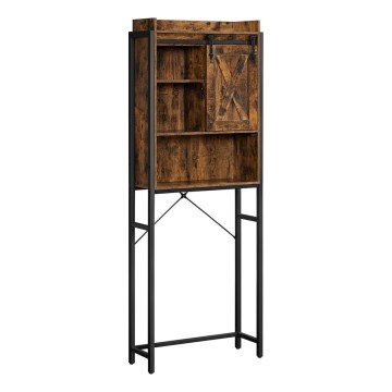 Стелаж за баня RENARO кафяв/черен