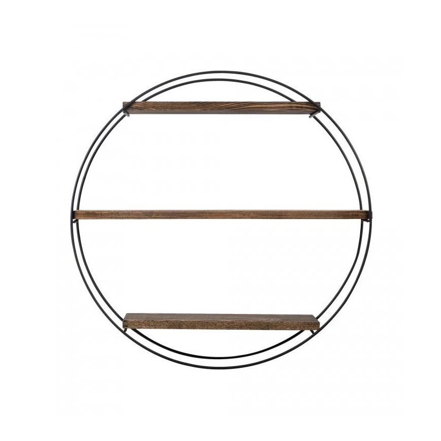 Стенно рафтче TULIPA 60x15 см смърч/черно