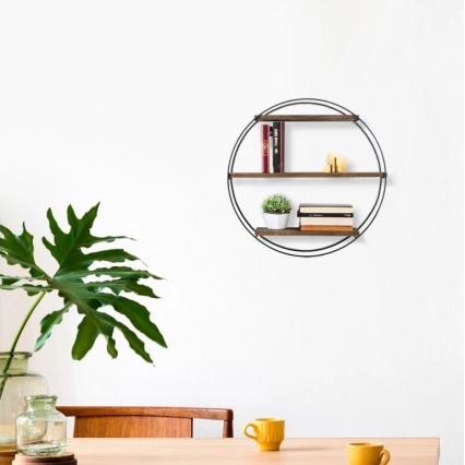 Стенно рафтче TULIPA 60x15 см смърч/черно