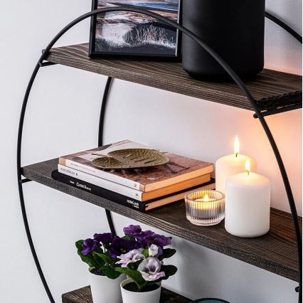 Стенно рафтче TULIPA 60x15 см смърч/черно