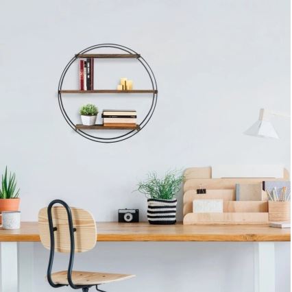 Стенно рафтче TULIPA 60x15 см смърч/черно