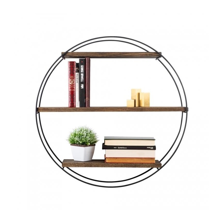 Стенно рафтче TULIPA 60x15 см смърч/черно