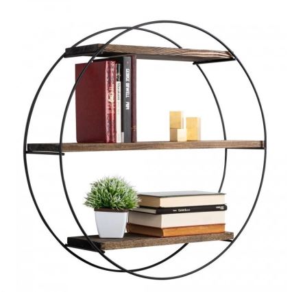 Стенно рафтче TULIPA 60x15 см смърч/черно