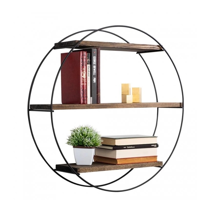 Стенно рафтче TULIPA 60x15 см смърч/черно