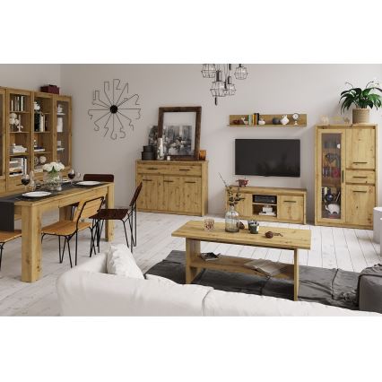 Стенно рафтче LEORI 20x86,5 см дъб artisan