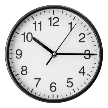 Стенен часовник Ø 20 см, 1xAA, черно/бяло