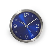 Стенен часовник 1xAA/1,5V неръждаема стомана 30 см син