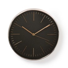 Стенен часовник 1xAA черен/розов