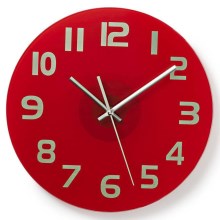 Стенен часовник 1xAA червен