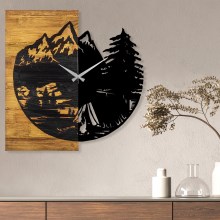 Стенен часовник 56x58 см 1xAA дърво/метал