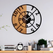 Стенен часовник Ø 56 см 1xAA дърво/метал