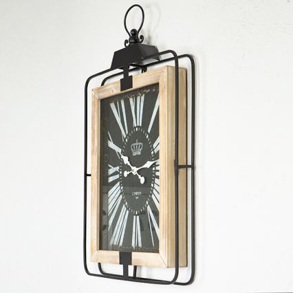 Стенен часовник 1xAA 76x46 бежов/черен