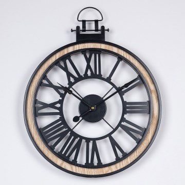 Стенен часовник 1xAA Ø 40 см черен/кремав