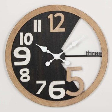 Стенен часовник 1xAA Ø 59,5 см бежов/черен